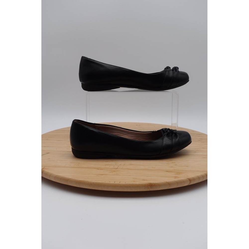 Soft Style Shoes Womens Size 10 41 Black Ballet Flats Bow Comfort Work Casual